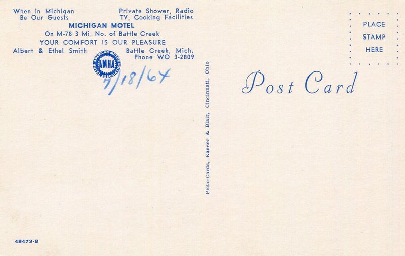 Michigan Motel - Old Postcard